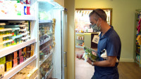 Shopper in Church Fenton Community Shop