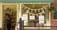 Branded bunting at Church Fenton Community Shop