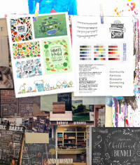 Mood board for Church Fenton Community Shop