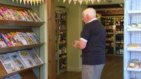 Male customer inside Church Fenton Community Shop