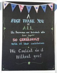 A Board saying thanks to fundraisers