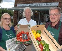 Volunteers sharing produce at Church Fenton Community Shop