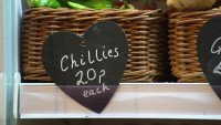 Fresh chillies in Church Fenton Community Shop